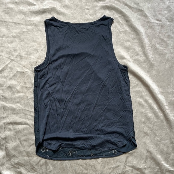 LOFT Navy Flower Lace Tank Top - Picture 2 of 4